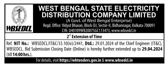 West Bengal  State Electicity Distribution Company Limited Kolkta