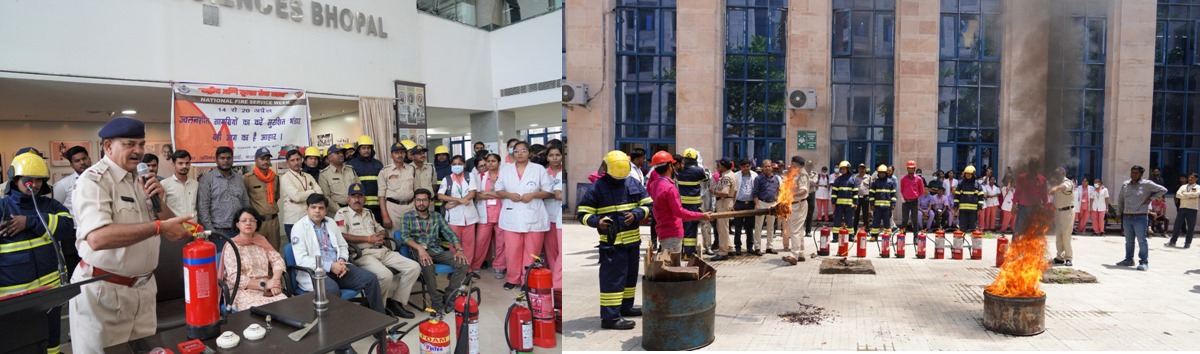 Conducting a joint fire mock drill at AIIMS.