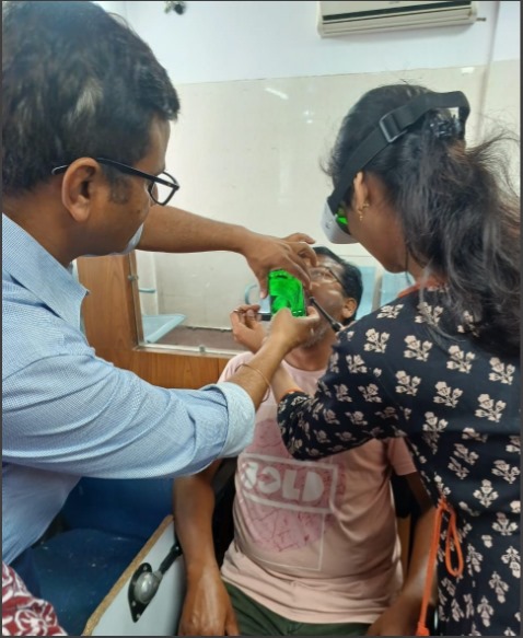 A special camp for oral cancer screening is ongoing at Jai Prakash Hospital.