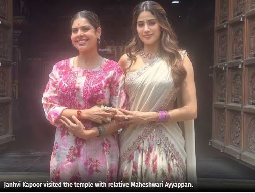 Jahnvi Kapoor Misses Sridevi as She Visits Muppathanam Temple, Offers Prayers for Mr and Mrs Mahi