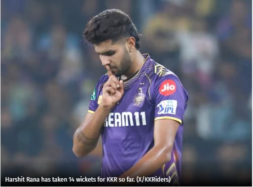 KKR Star Pacer Harshit Rana Brings Out ‘Finger on Lips’ Celebration After One-match Ban