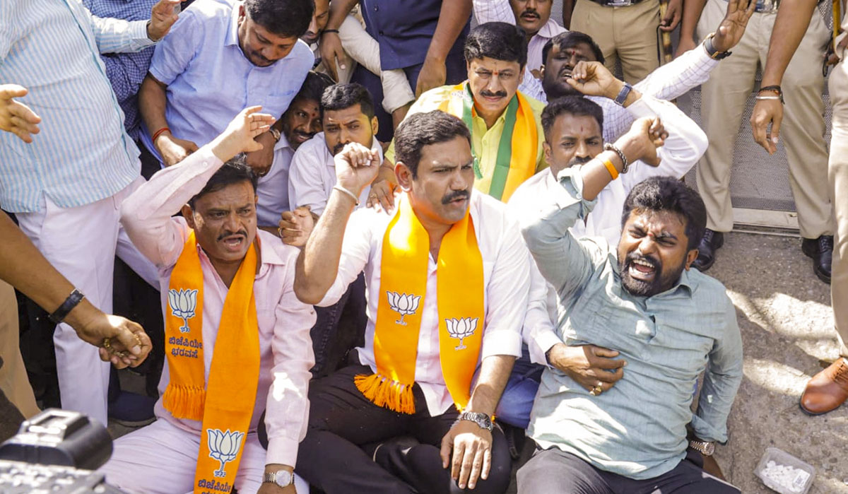 ‘BJP father of scams,’ says Shivakumar as Karnataka opposition protests alleging rampant corruption