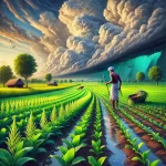 A vibrant image showing a lush Indian farmland during the 2024 Kharif season. The scene features green crops, including fields of tur (arhar) dal, und ITDC News