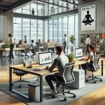 ITDC-News-hindi-A-modern-open-concept-office-with-several-employees-working-at-desks-and-in-meeting-spaces.-The-employees-are-sitting-upright-engaged-in-their-work