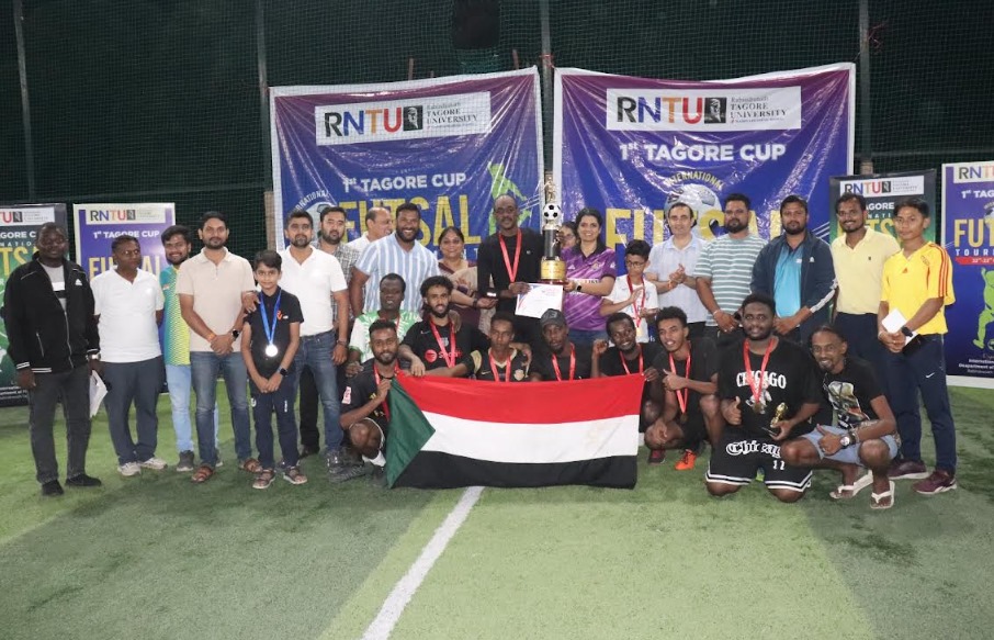 The first International Tagore Cup Futsal (Football) Tournament at Rabindranath Tagore University concludes.