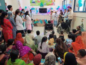 The Pediatrics Department of AIIMS Bhopal celebrated Diwali with children suffering from cancer. 