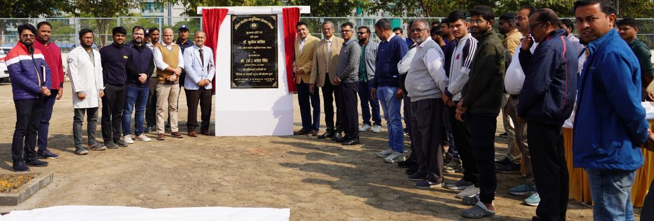 “Groundbreaking Ceremony for Futsal Court Construction at AIIMS Bhopal”