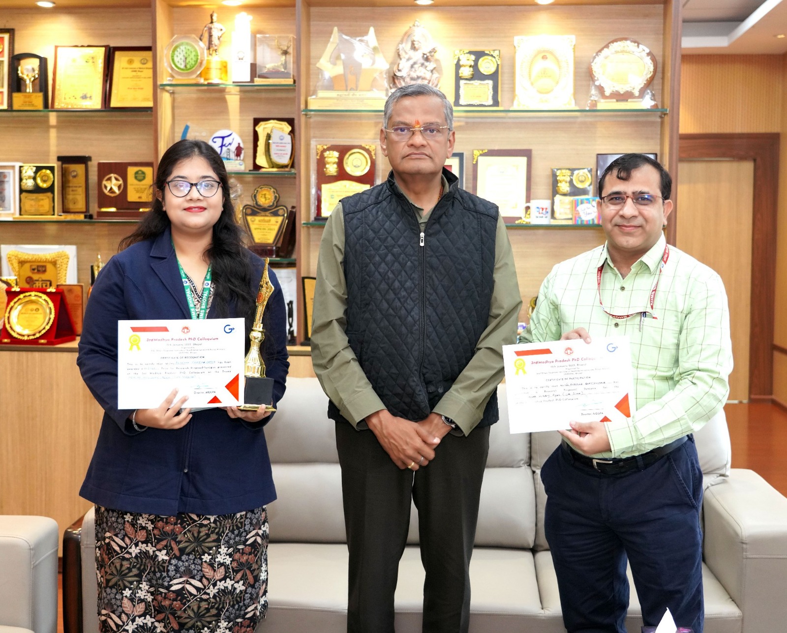 AIIMS Bhopal PhD Scholar Wins First Prize at MP PhD Colloquium