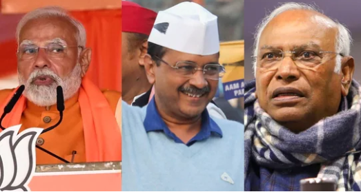 Modi, Kejriwal, Kharge face off in Delhi’s political showdown