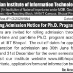 PhD ad ITDC NEWS IIIT BHOPAL MP