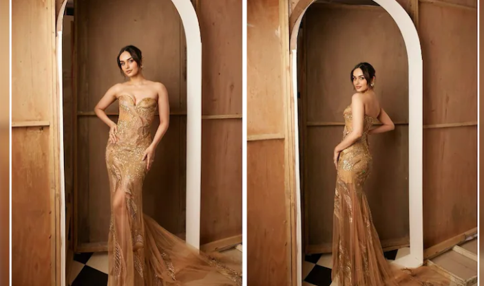 Manushi Chhillar Stuns in Glamorous Rahul Mishra Gown at Event