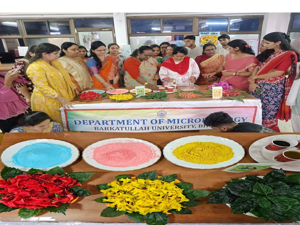 Workshop on Herbal Gulal Production Organized at Barkatullah University