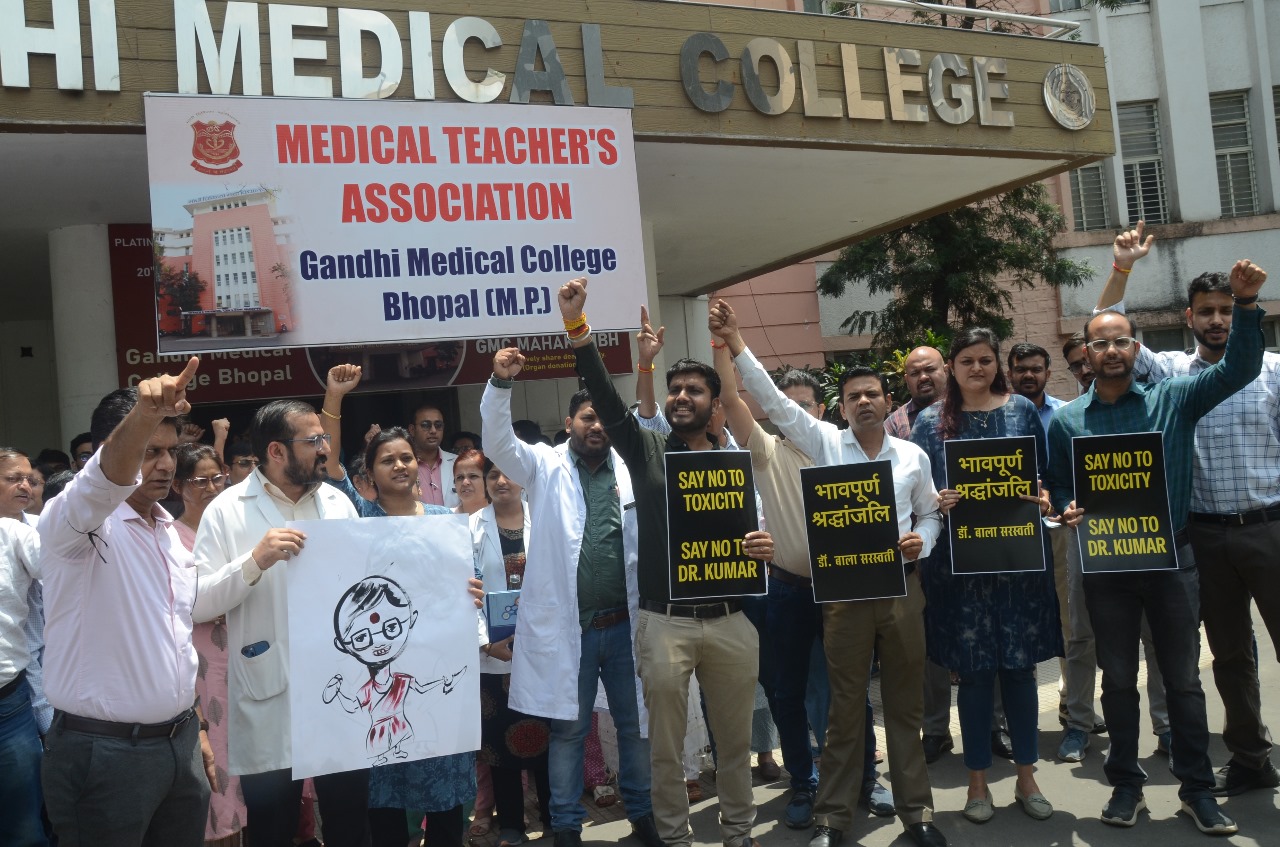 Doctors Protest at Gandhi Medical College