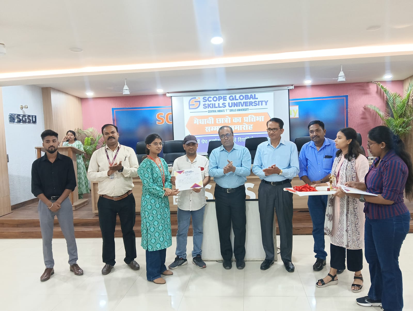 Scope Global Skills University organized a merit student felicitation ceremony to honor outstanding students.