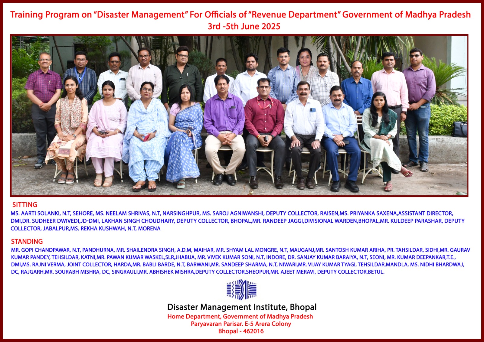 Three-Day Disaster Management Training Concludes at DMI Bhopal