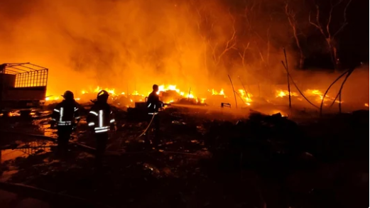 Massive Fire Chars Trucks at Navi Mumbai Terminal