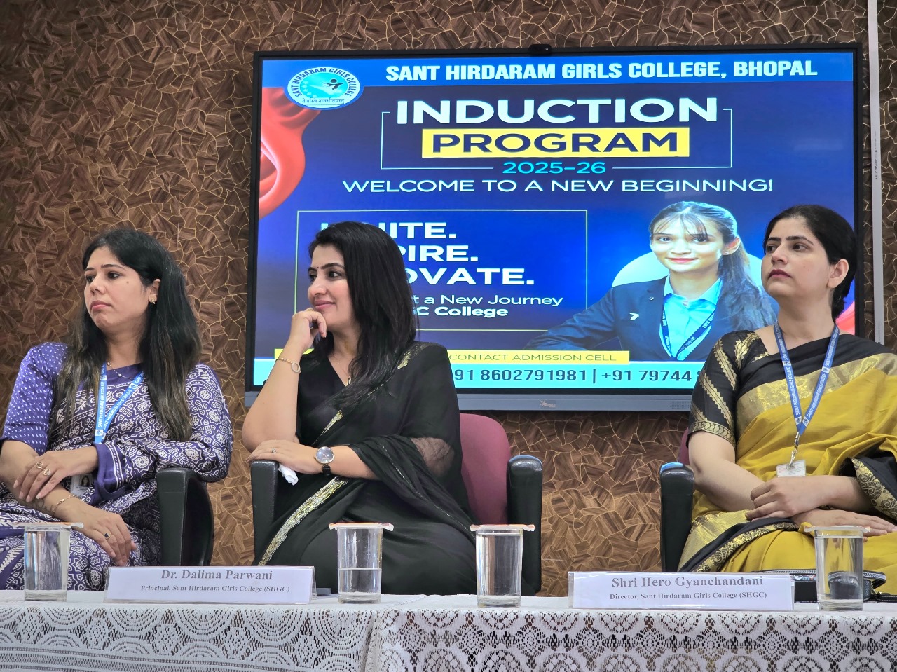 An induction program was organized for newly admitted girl students at Sant Hirdaram Girls’ College.