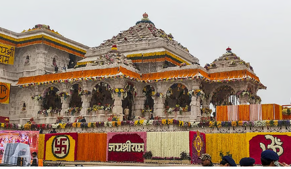 “Squirrel Statue Gazes Upon Near-Complete Ram Temple”