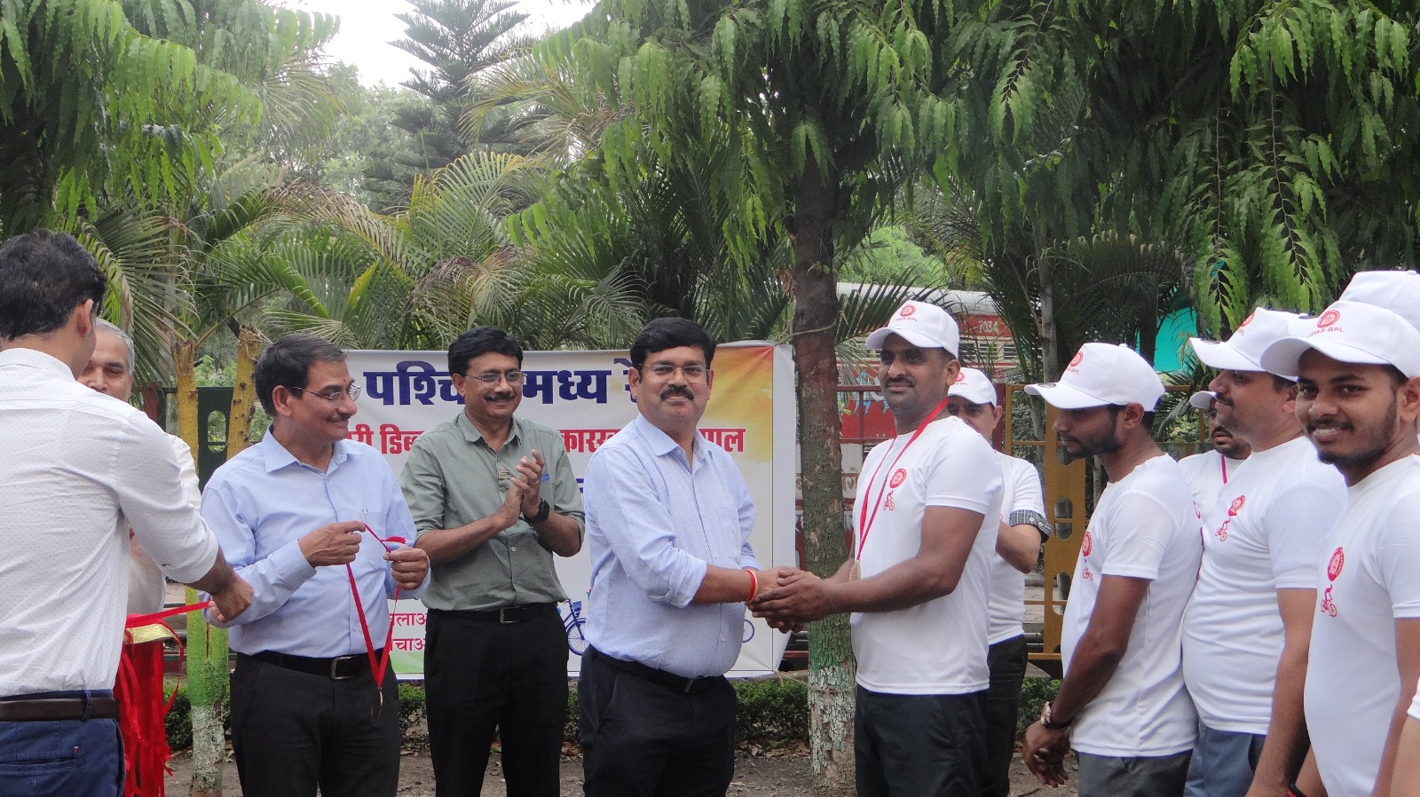 Bicycle rally held at Nishatpura coach rebuilding workshop campus, Bhopal