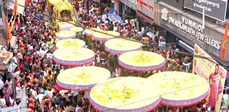 Silk Umbrella Procession Leaves Chennai for Tirupati
