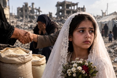 Child marriage in Gaza rises 123%, daughters exchanged for flour