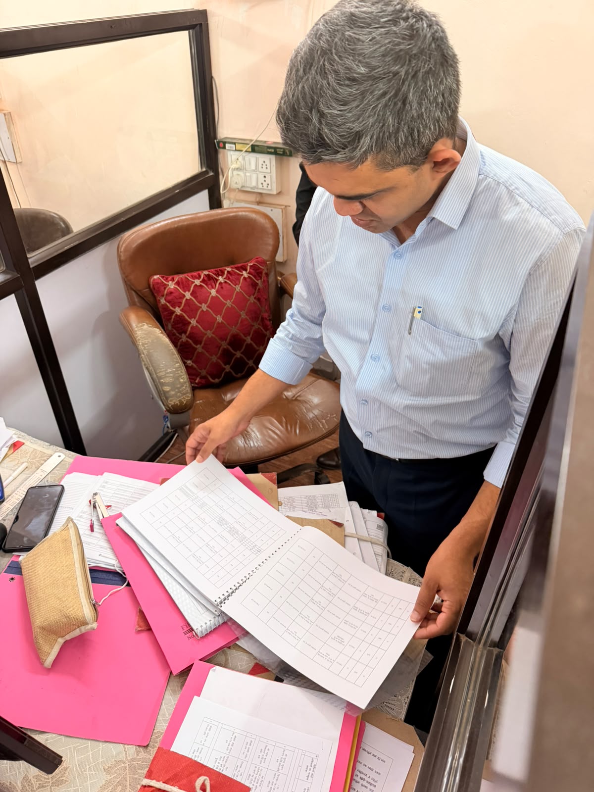 Collector Priyank Mishra conducts surprise inspection of district excise office Collector Priyank Mishra conducts surprise inspection of district excise office