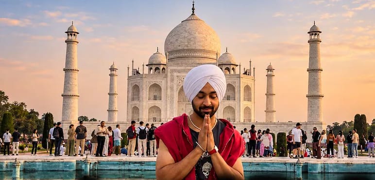 Diljit Dosanjh visits Taj Mahal ahead of upcoming Delhi concert Diljit Dosanjh visits Taj Mahal ahead of upcoming Delhi concert
