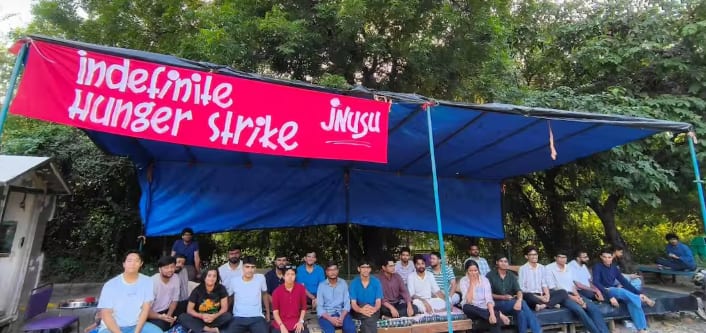 Seventeen JNU students begin indefinite hunger strike over multiple demands